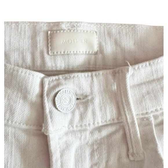 MOTHER  The Hustler Ankle Fray Fairest of Them All White Jeans Women's Sz 25 - Picture 5 of 15